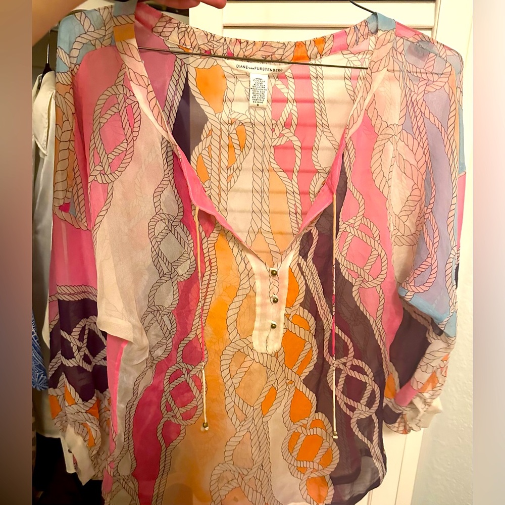 Diane Von Furstenberg Blouse/Swim Cover